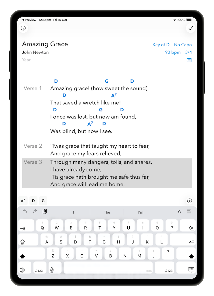 Drag and drop stanzas